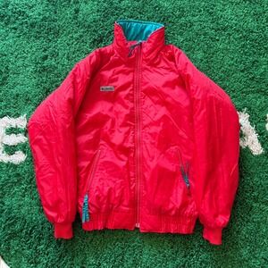 Vintage Columbia Sportswear Reversible Red Teal Nylon Jacket Men's Small